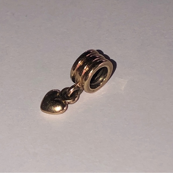 Retired Pandora Solid 14k Puffy Heart Dangle Charm 585 Ale - Picture 3 of 4